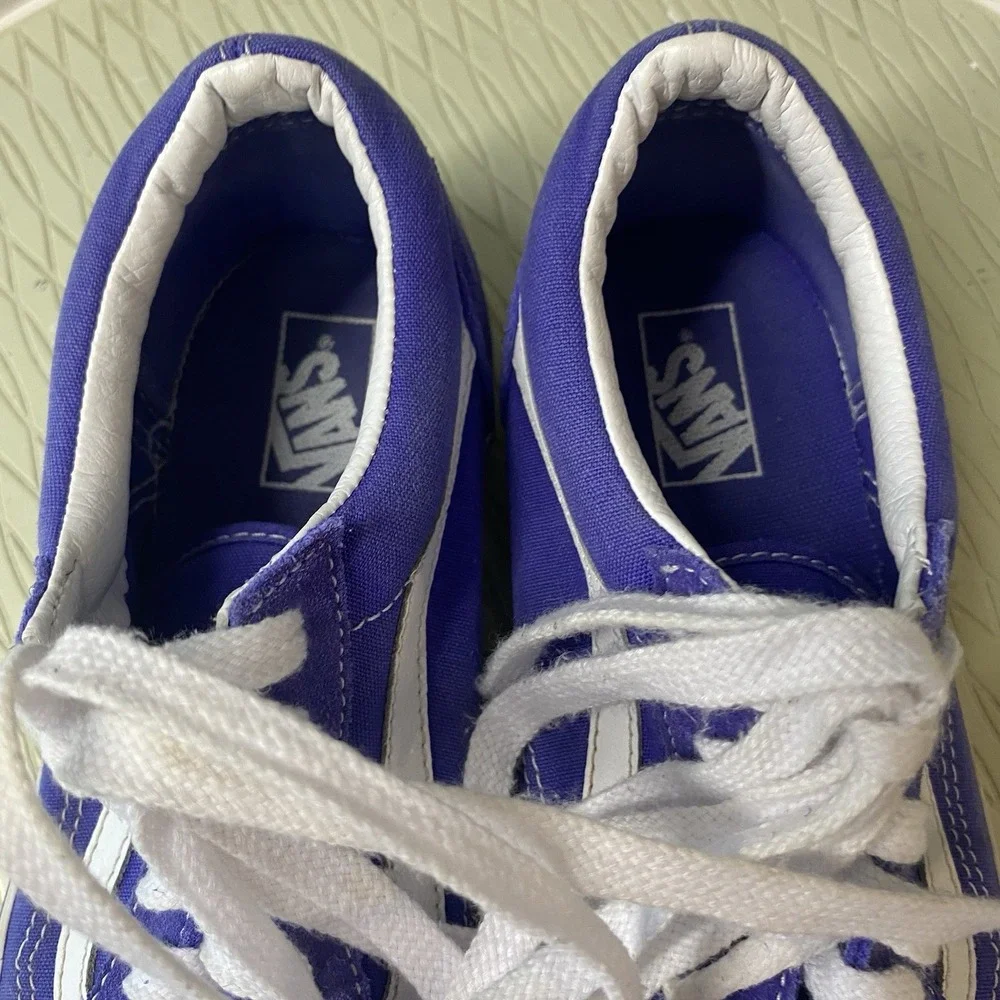 VANS Juniors Or Women Old School Blue Skateboard Sneaker Low Top Shoe J=6.5 W=8